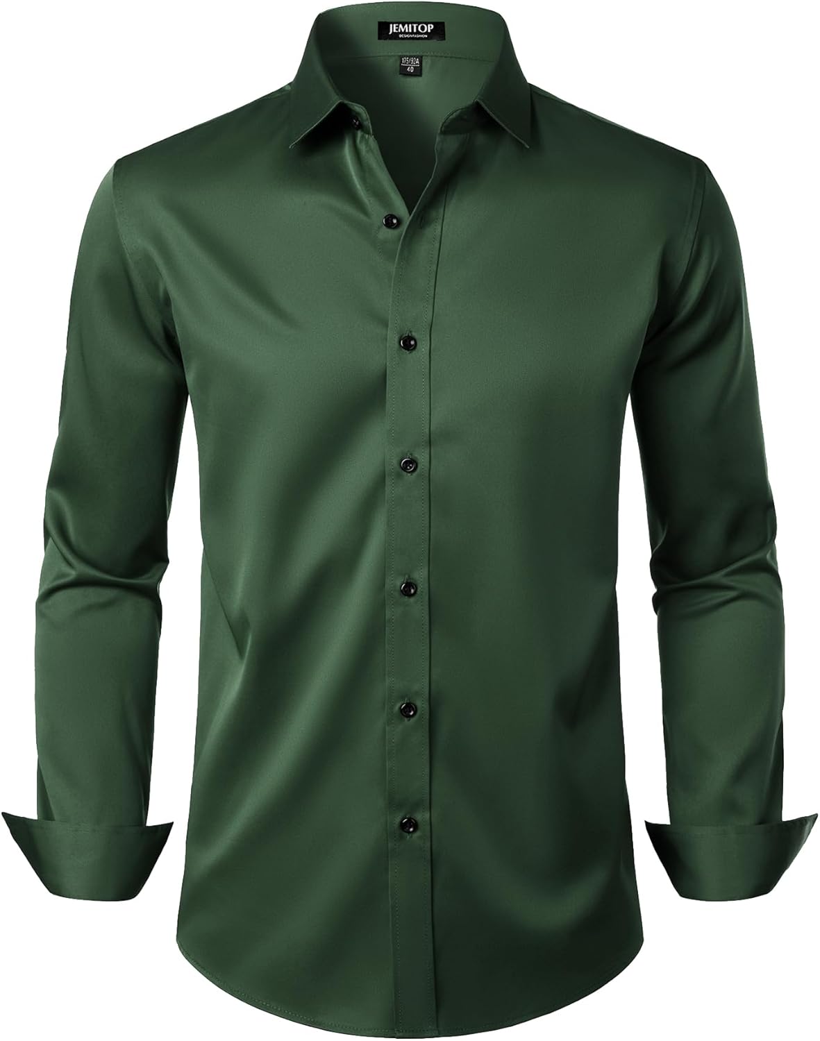 Stitch Boss: Men's Stretch Wrinkle Free Dress Shirts Formal Wedding Prom Long Sleeve Slim Fit Button Down Shirt