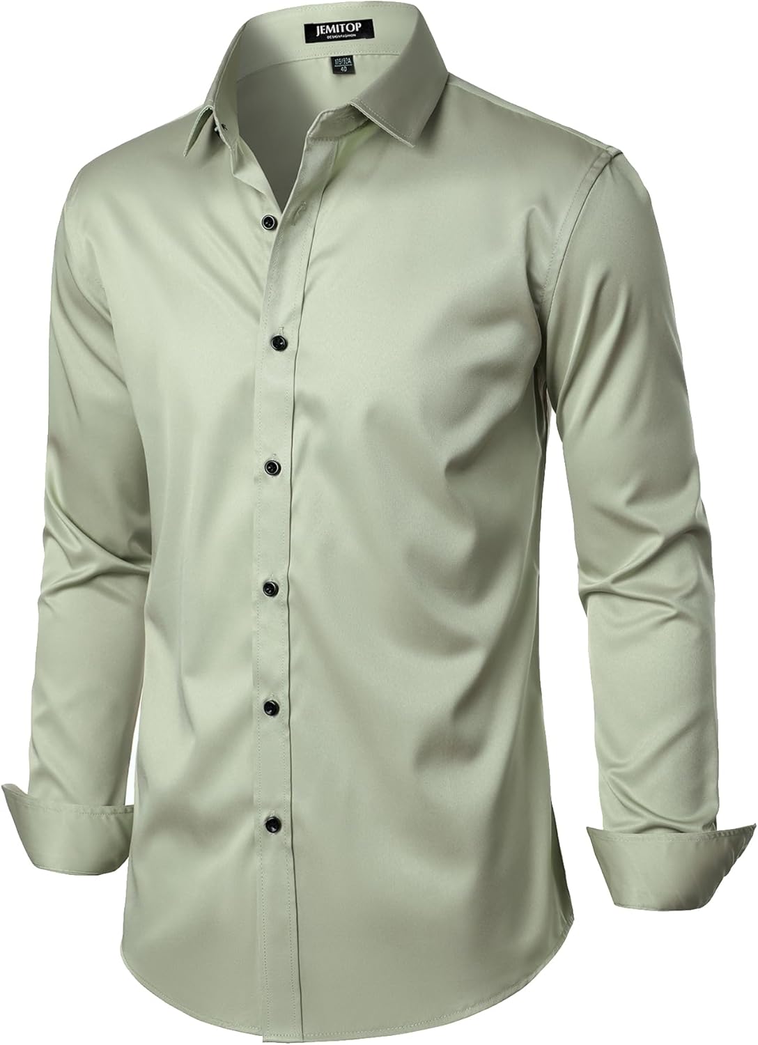 Stitch Boss: Men's Stretch Wrinkle Free Dress Shirts Formal Wedding Prom Long Sleeve Slim Fit Button Down Shirt
