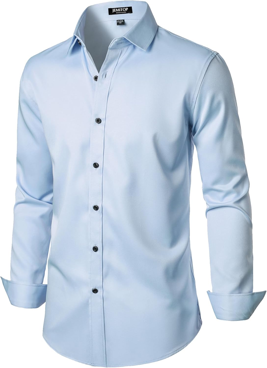 Stitch Boss: Men's Stretch Wrinkle Free Dress Shirts Formal Wedding Prom Long Sleeve Slim Fit Button Down Shirt