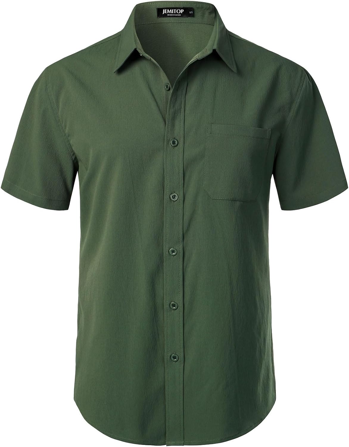 Stitch Boss: Men's Stretch Wrinkle Free Short Sleeve Texture Shirt Summer Lightweight Button Down Shirts for Beach Vacation