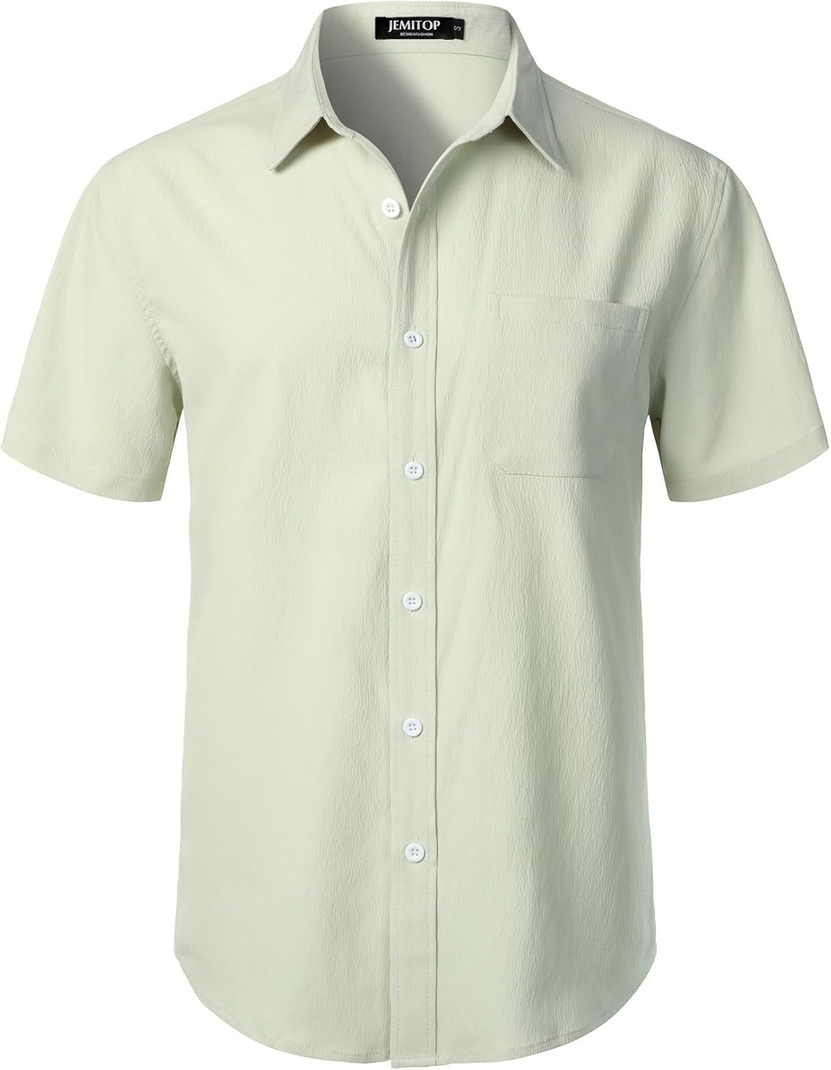 Stitch Boss: Men's Stretch Wrinkle Free Short Sleeve Texture Shirt Summer Lightweight Button Down Shirts for Beach Vacation