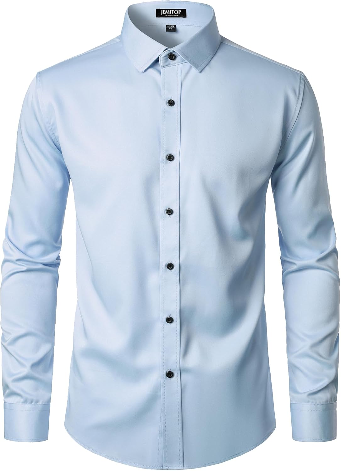 Stitch Boss: Men's Stretch Wrinkle Free Dress Shirts Formal Wedding Prom Long Sleeve Slim Fit Button Down Shirt