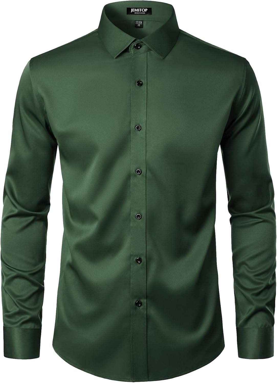 Stitch Boss: Men's Stretch Wrinkle Free Dress Shirts Formal Wedding Prom Long Sleeve Slim Fit Button Down Shirt