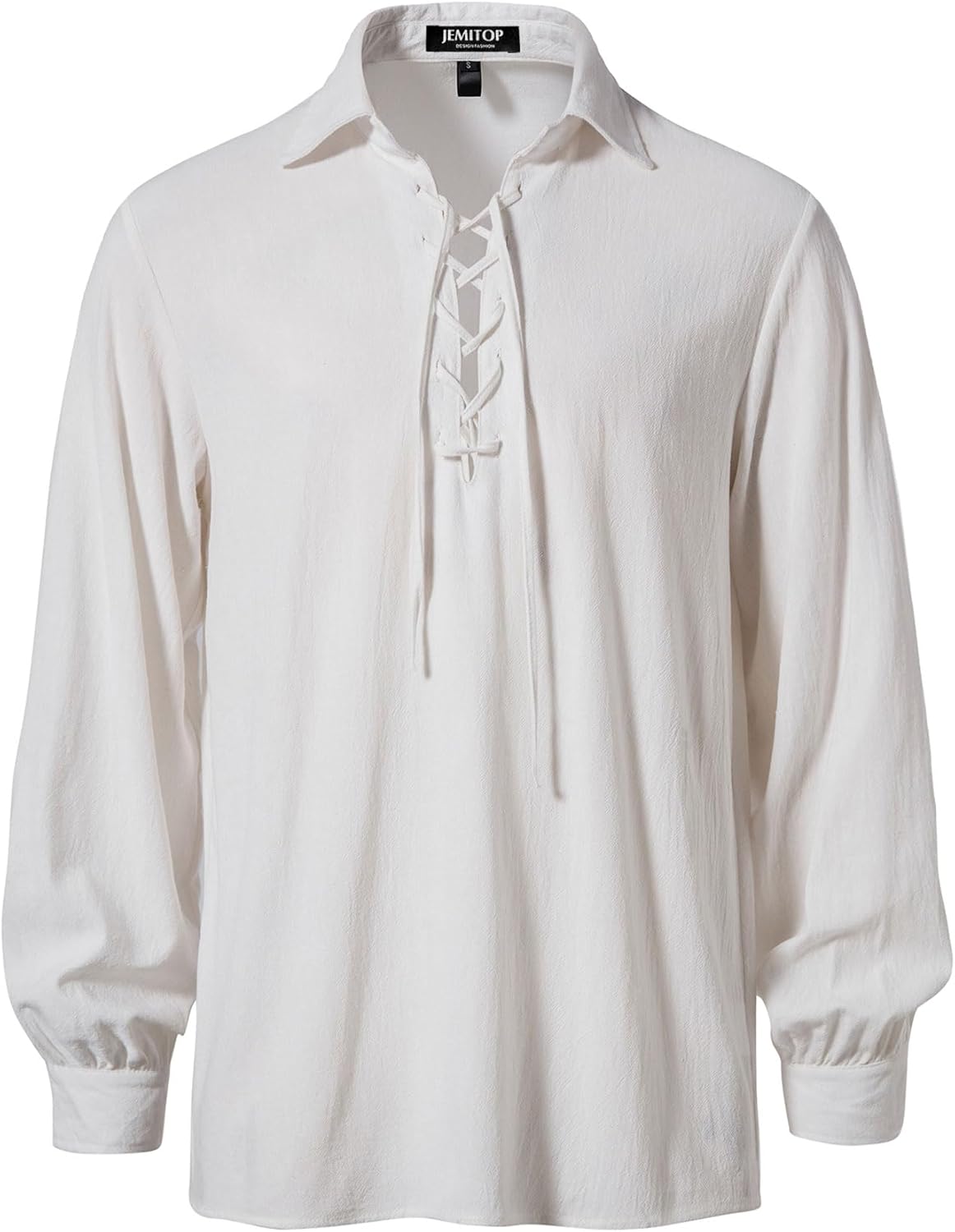 Stitch Boss: Men's Cotton Lace Up Retro Design Shirts for Renaissance Pirate Viking Medieval Costume Without Belt