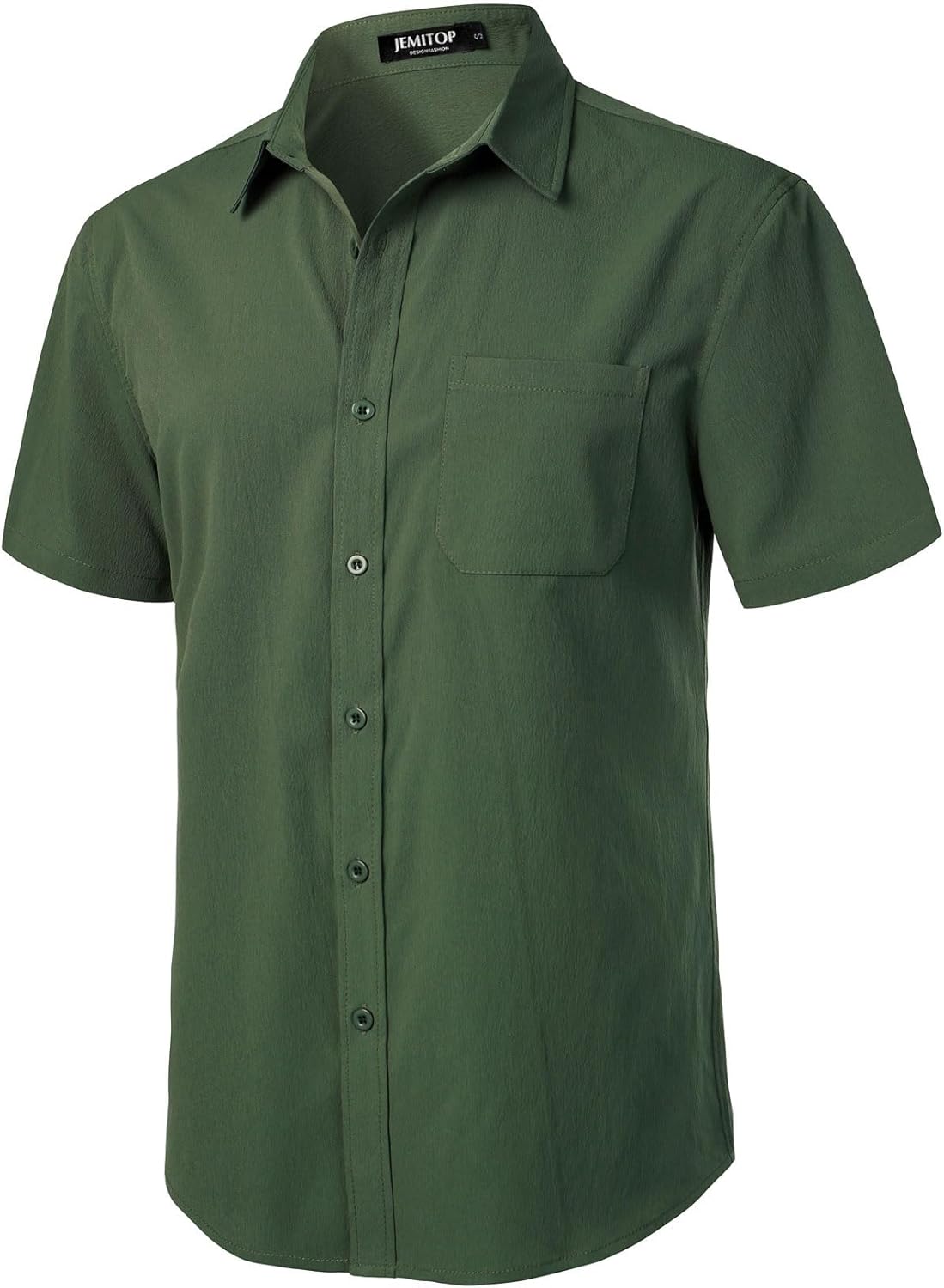 Stitch Boss: Men's Stretch Wrinkle Free Short Sleeve Texture Shirt Summer Lightweight Button Down Shirts for Beach Vacation