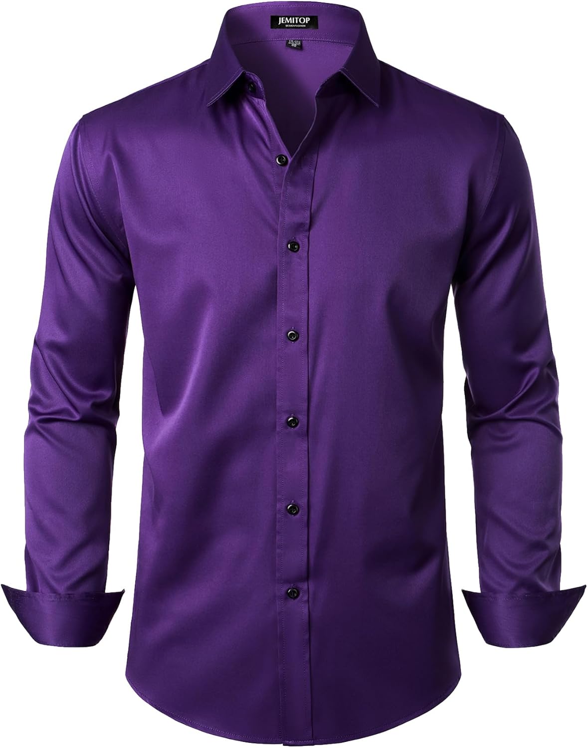 Stitch Boss: Men's Stretch Wrinkle Free Dress Shirts Formal Wedding Prom Long Sleeve Slim Fit Button Down Shirt