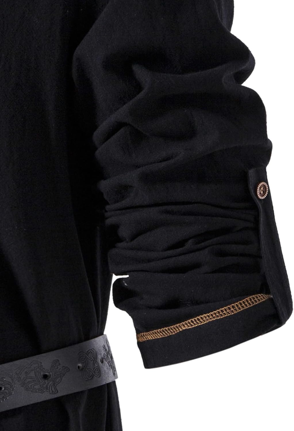 Stitch Boss: Men's Pure Cotton Vintage Lace Up Shirts for Pirate Renaissance Viking Medieval Costume Without Belt