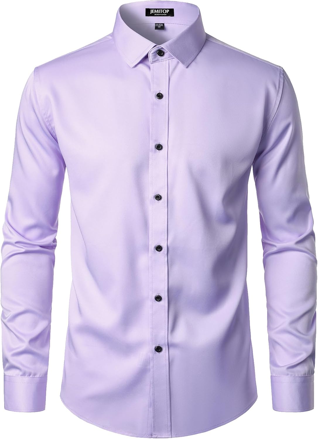 Stitch Boss: Men's Stretch Wrinkle Free Dress Shirts Formal Wedding Prom Long Sleeve Slim Fit Button Down Shirt