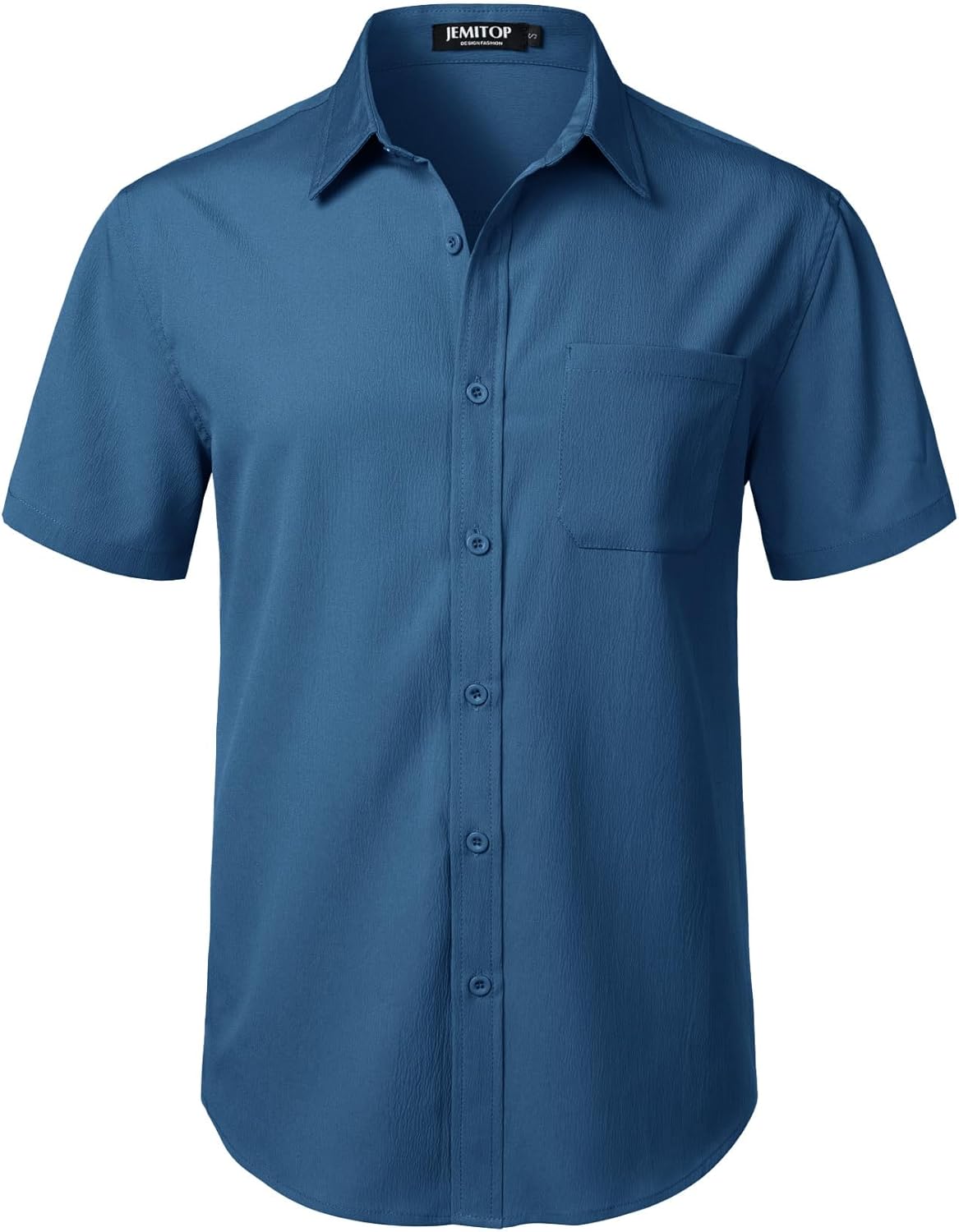 Stitch Boss: Men's Stretch Wrinkle Free Short Sleeve Texture Shirt Summer Lightweight Button Down Shirts for Beach Vacation