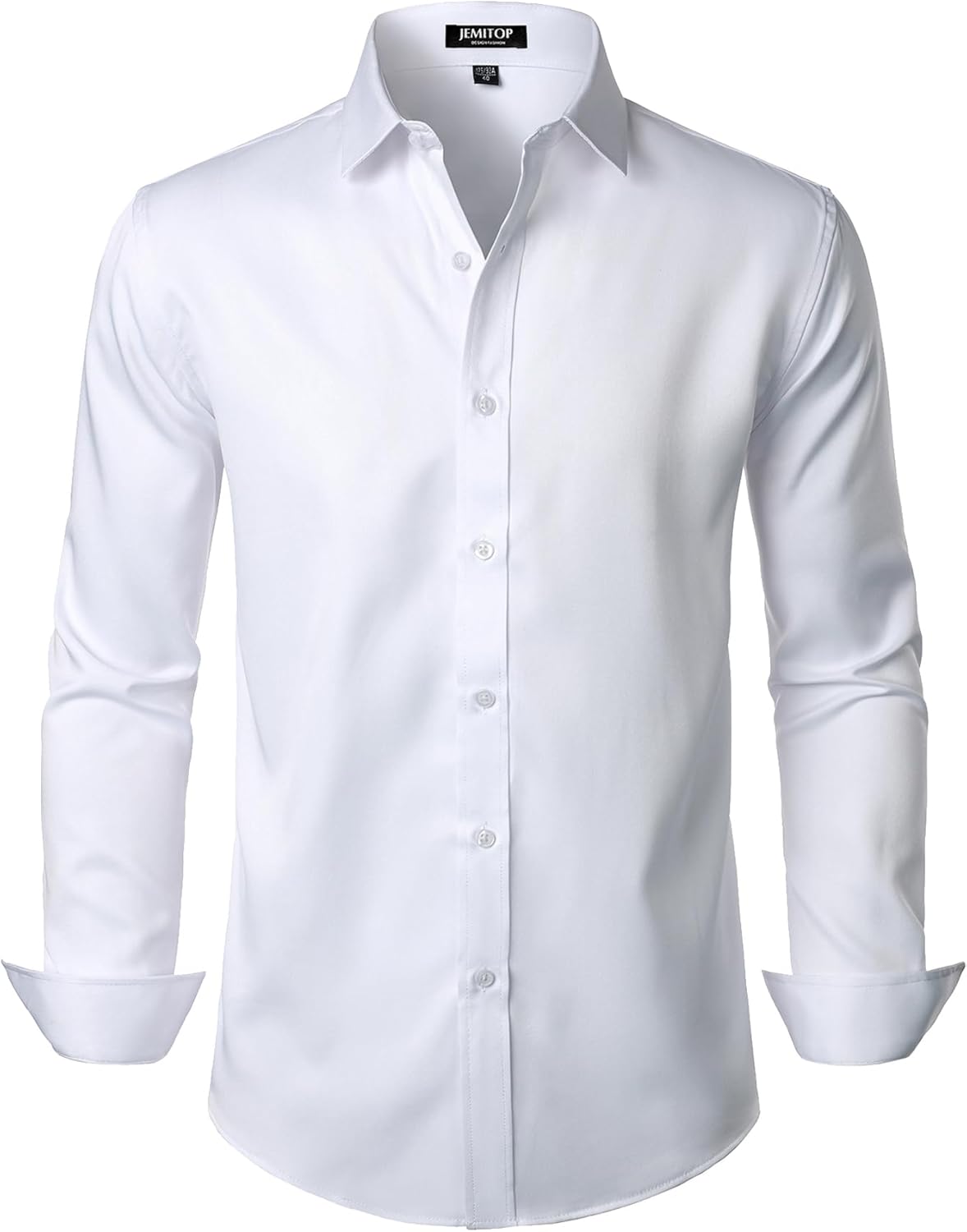 Stitch Boss: Men's Stretch Wrinkle Free Dress Shirts Formal Wedding Prom Long Sleeve Slim Fit Button Down Shirt