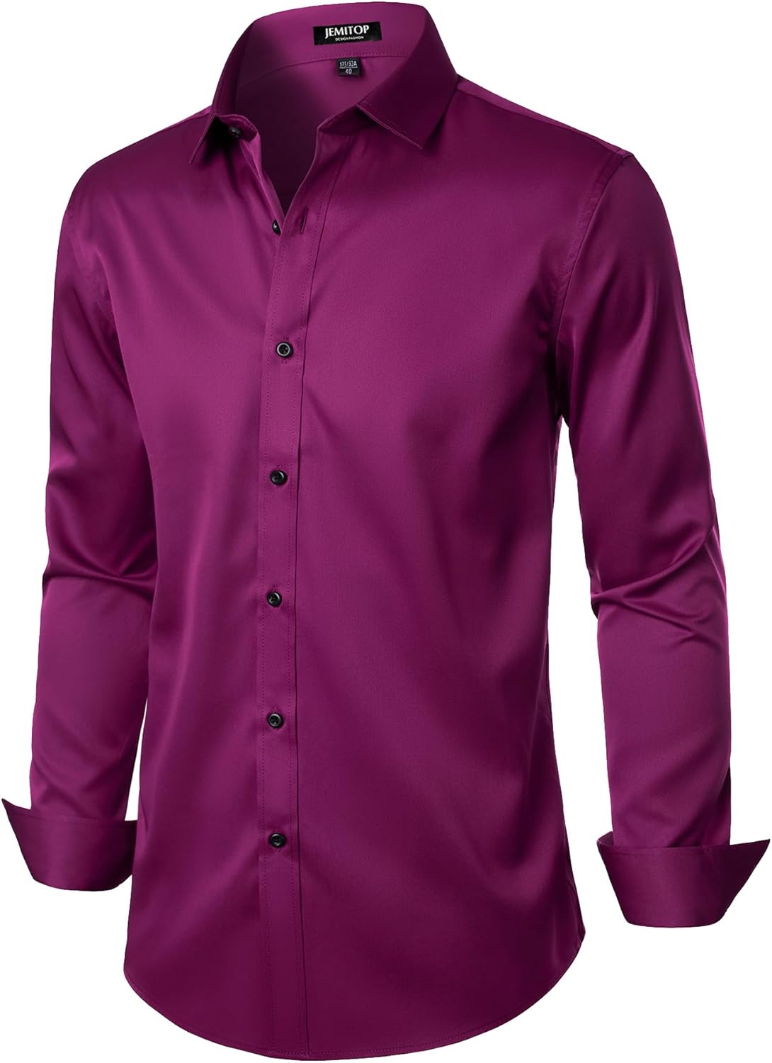 Stitch Boss: Men's Stretch Wrinkle Free Dress Shirts Formal Wedding Prom Long Sleeve Slim Fit Button Down Shirt
