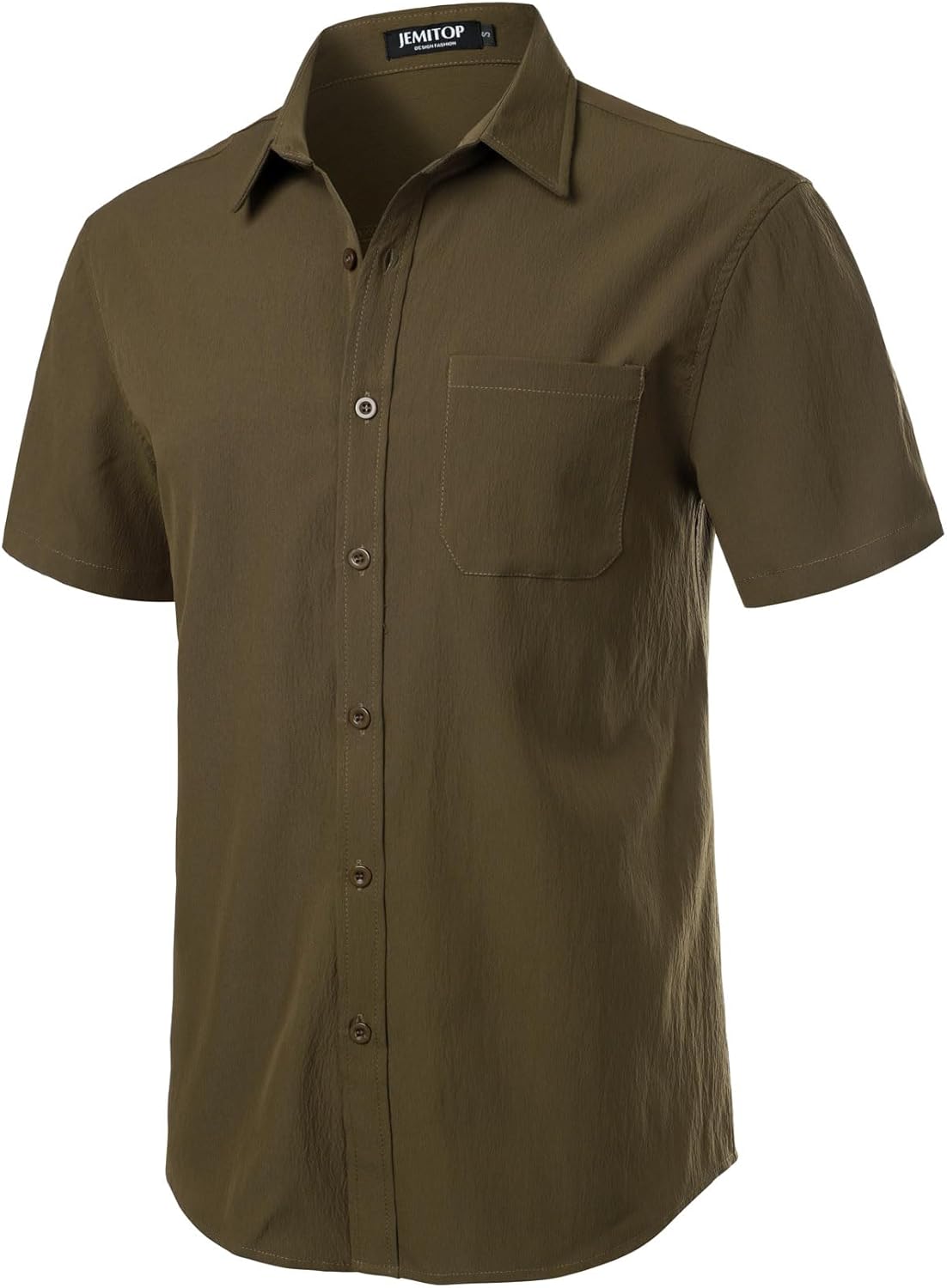 Stitch Boss: Men's Stretch Wrinkle Free Short Sleeve Texture Shirt Summer Lightweight Button Down Shirts for Beach Vacation