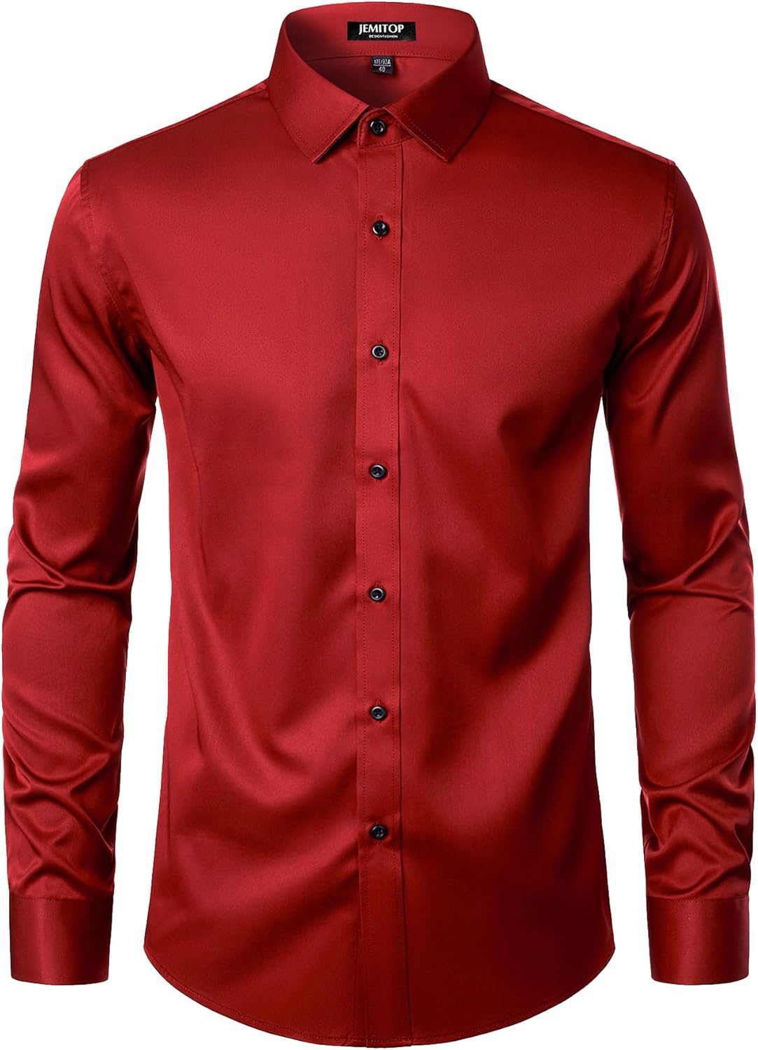 Stitch Boss: Men's Stretch Wrinkle Free Dress Shirts Formal Wedding Prom Long Sleeve Slim Fit Button Down Shirt
