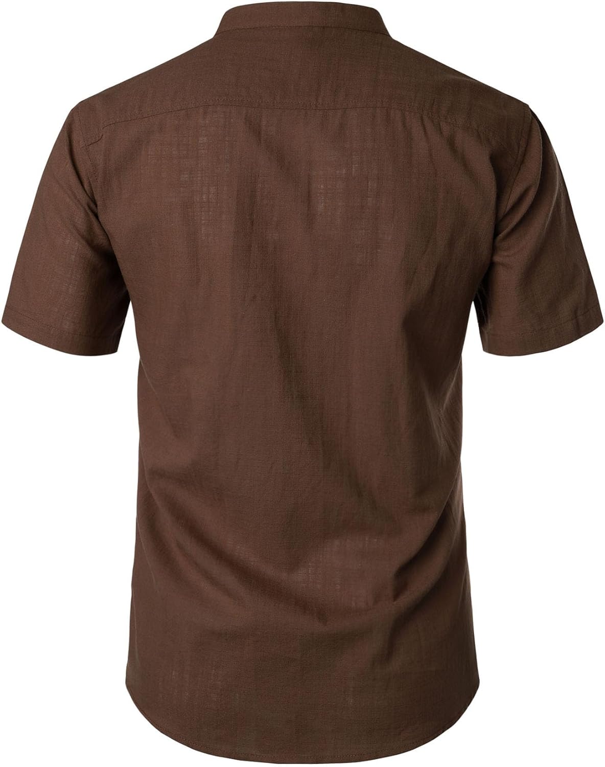 Stitch Boss: Men's Summer Lightweight Cotton Linen Shirts Casual Short Sleeve Breathable Banded Collar Henley for Beach Vacation