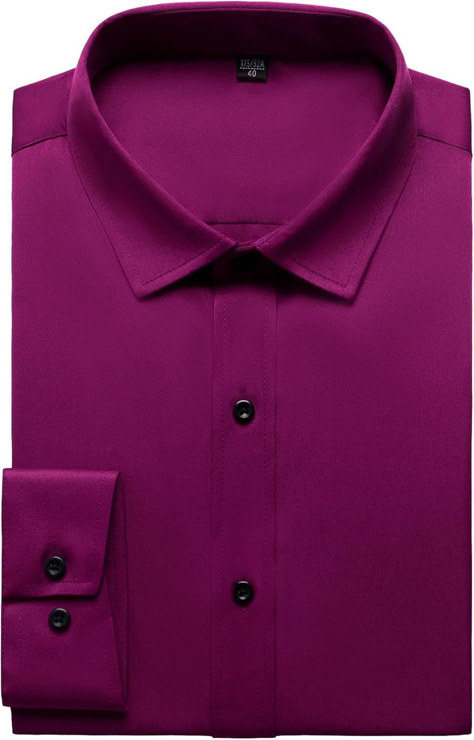 Stitch Boss: Men's Stretch Wrinkle Free Dress Shirts Formal Wedding Prom Long Sleeve Slim Fit Button Down Shirt