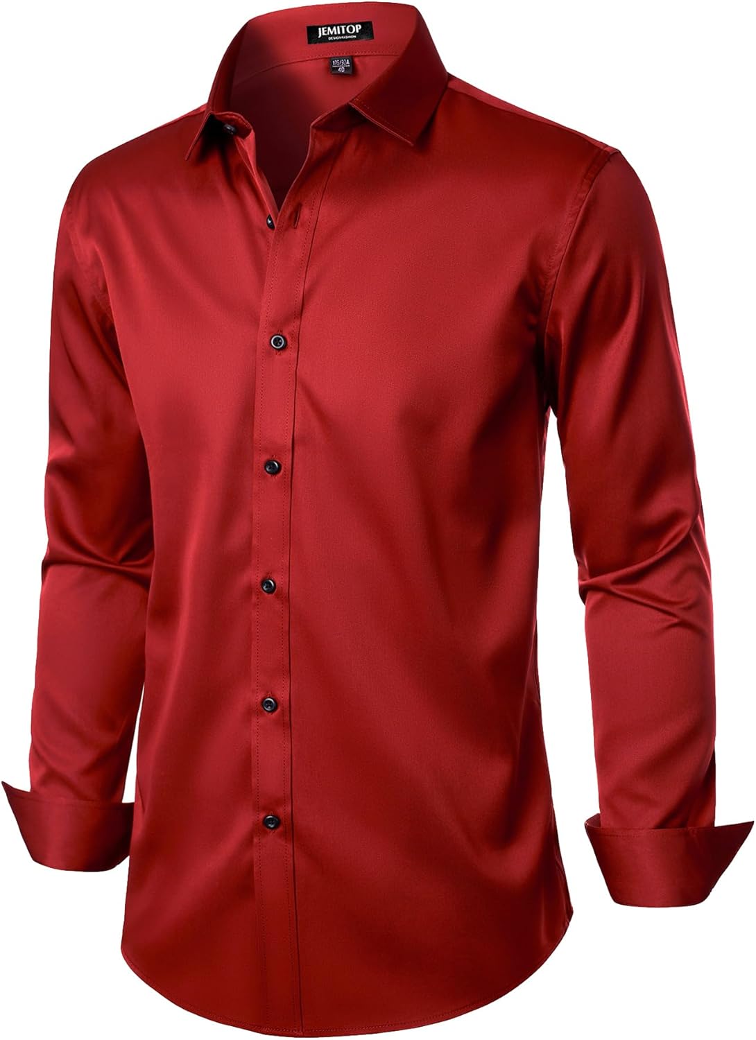 Stitch Boss: Men's Stretch Wrinkle Free Dress Shirts Formal Wedding Prom Long Sleeve Slim Fit Button Down Shirt