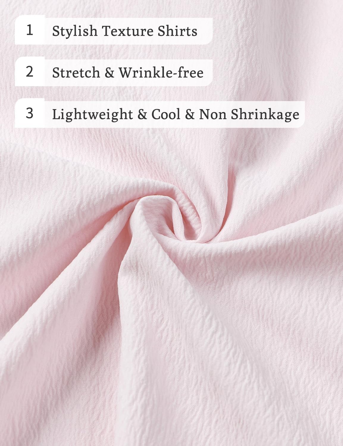 Stitch Boss: Men's Stretch Wrinkle Free Short Sleeve Texture Shirt Summer Lightweight Button Down Shirts for Beach Vacation