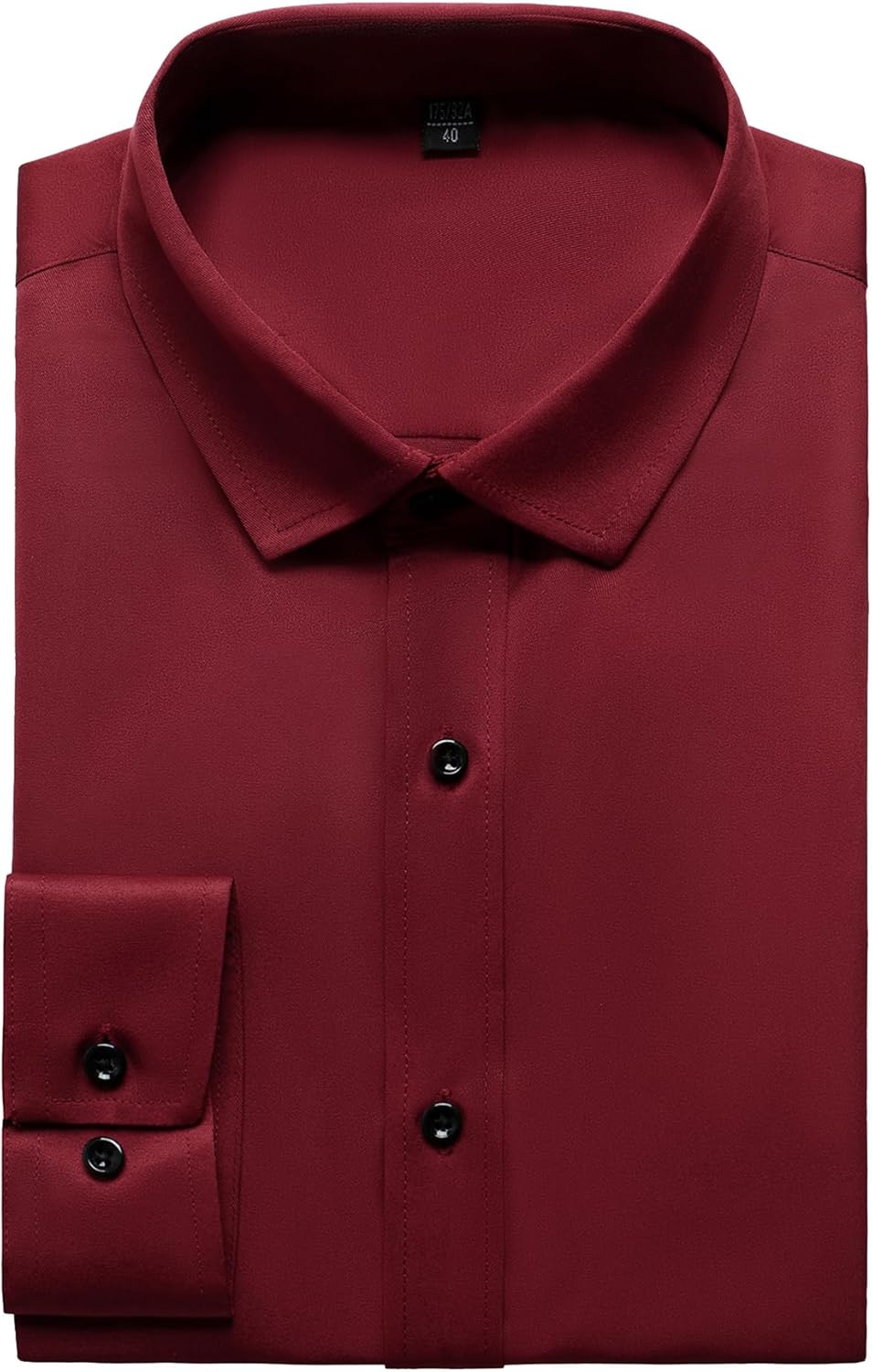Stitch Boss: Men's Stretch Wrinkle Free Dress Shirts Formal Wedding Prom Long Sleeve Slim Fit Button Down Shirt