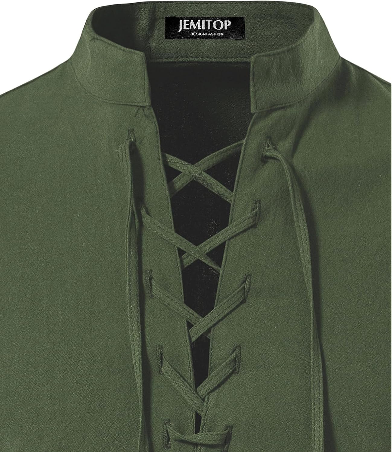 Stitch Boss: Men's Pure Cotton Retro Lace Up Shirts for Renaissance Pirate Viking Medieval