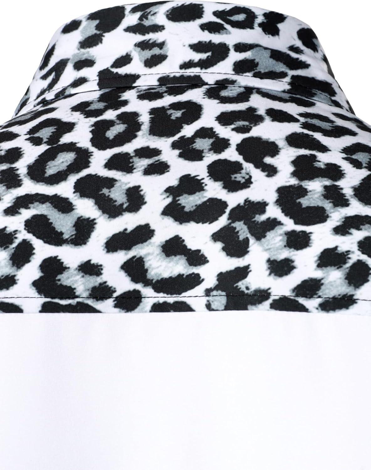 Stitch Boss: Men's Stretchy Causal Leopard Cheetah Print Short Sleeve Slim Fit Button Up Shirt