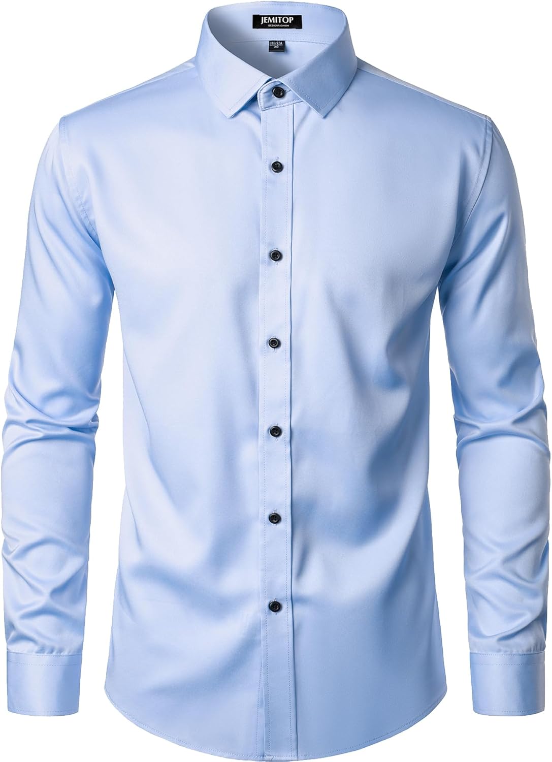 Stitch Boss: Men's Stretch Wrinkle Free Dress Shirts Formal Wedding Prom Long Sleeve Slim Fit Button Down Shirt