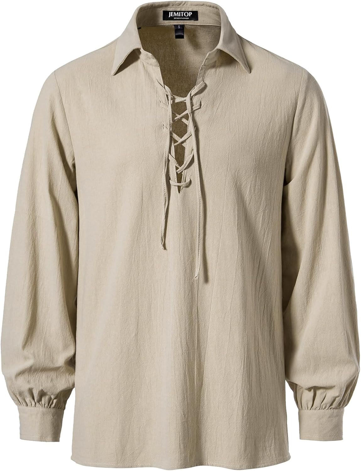 Stitch Boss: Men's Cotton Lace Up Retro Design Shirts for Renaissance Pirate Viking Medieval Costume Without Belt