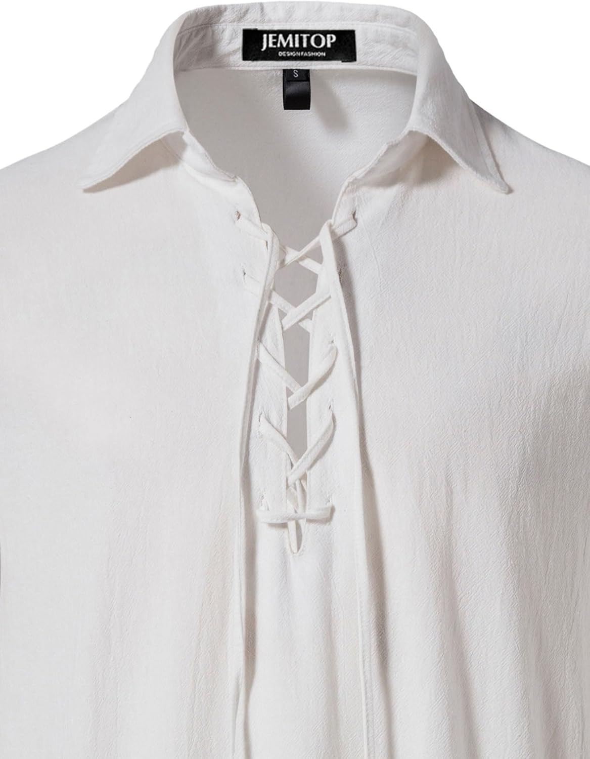 Stitch Boss: Men's Cotton Lace Up Retro Design Shirts for Renaissance Pirate Viking Medieval Costume Without Belt