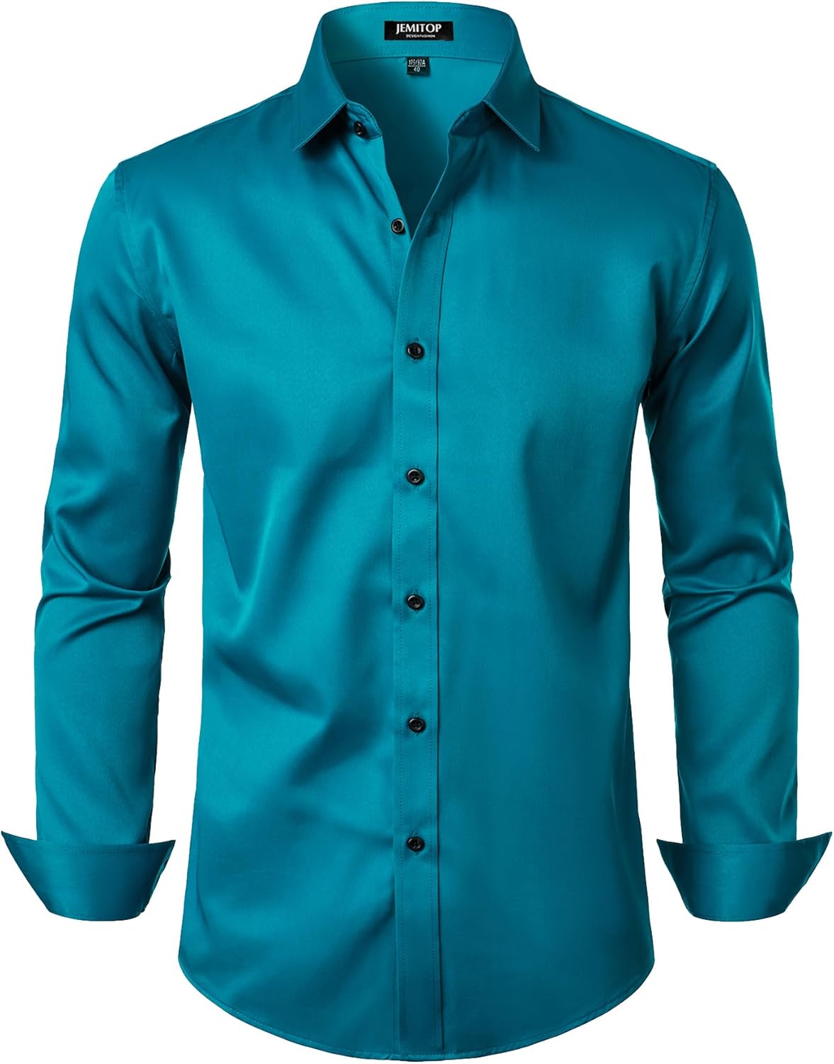 Stitch Boss: Men's Stretch Wrinkle Free Dress Shirts Formal Wedding Prom Long Sleeve Slim Fit Button Down Shirt