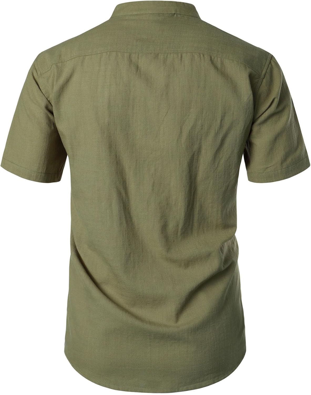 Stitch Boss: Men's Summer Lightweight Cotton Linen Shirts Casual Short Sleeve Breathable Banded Collar Henley for Beach Vacation