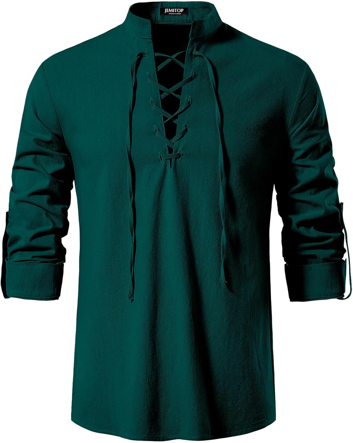 Stitch Boss: Men's Pure Cotton Retro Lace Up Shirts for Renaissance Pirate Viking Medieval