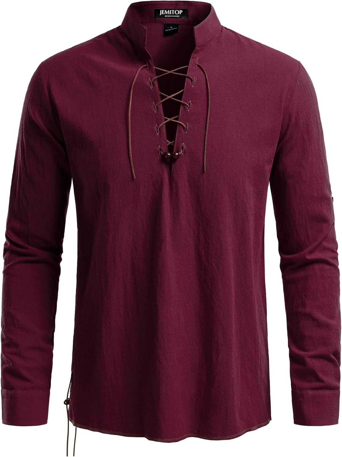 Stitch Boss: Men's Pure Cotton Retro Lace Up Shirts for Renaissance Pirate Viking Medieval
