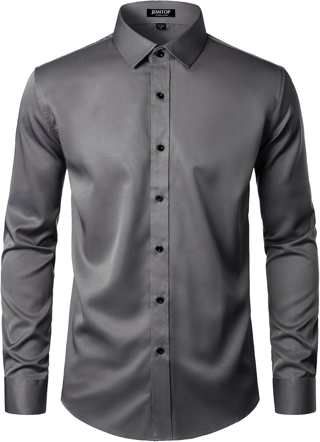 Stitch Boss: Men's Stretch Wrinkle Free Dress Shirts Formal Wedding Prom Long Sleeve Slim Fit Button Down Shirt