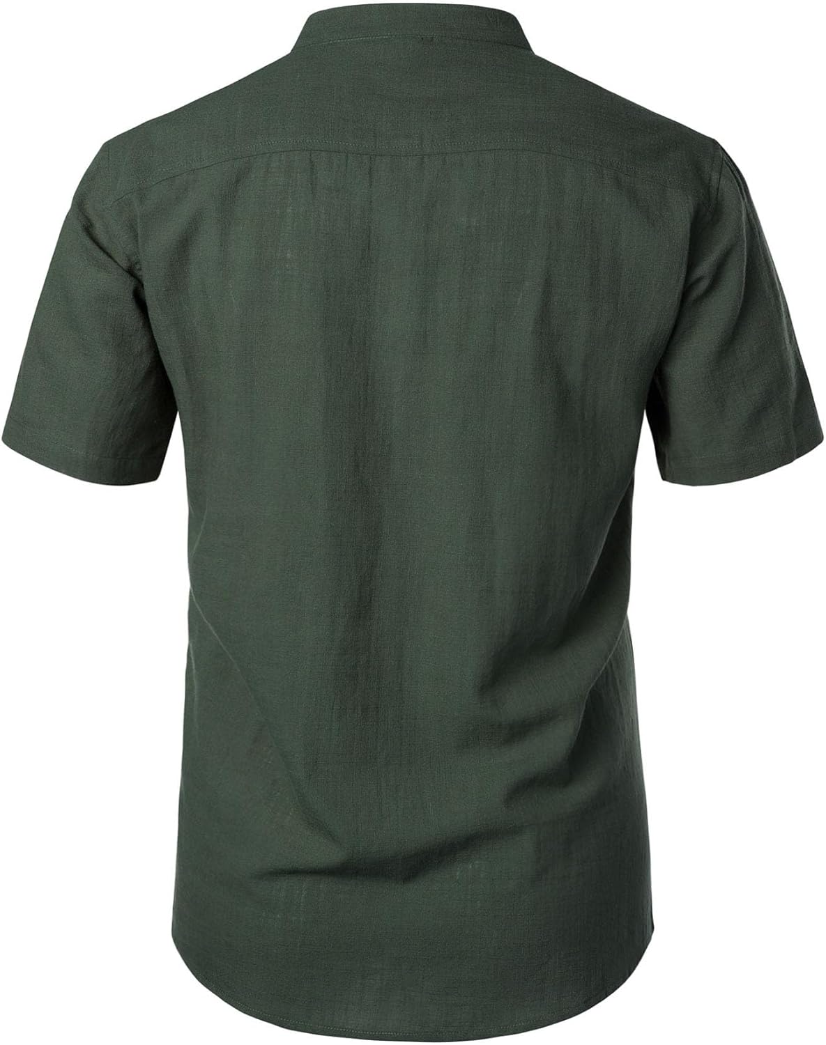 Stitch Boss: Men's Summer Lightweight Cotton Linen Shirts Casual Short Sleeve Breathable Banded Collar Henley for Beach Vacation