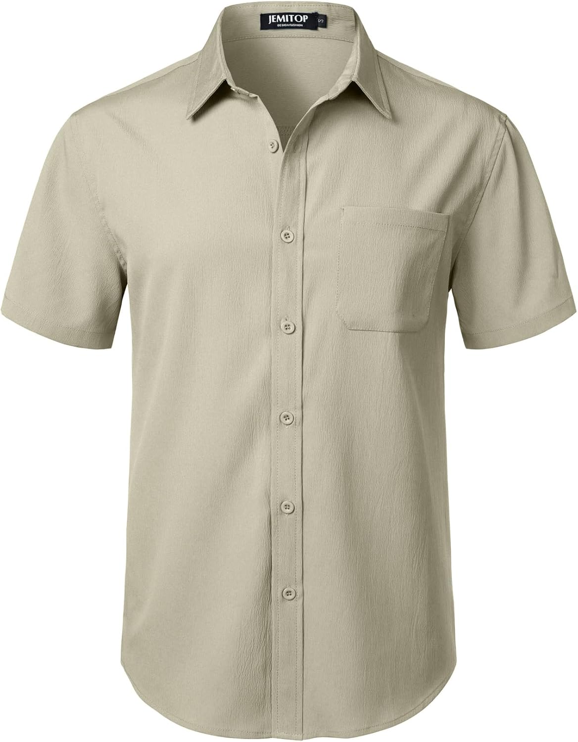 Stitch Boss: Men's Stretch Wrinkle Free Short Sleeve Texture Shirt Summer Lightweight Button Down Shirts for Beach Vacation