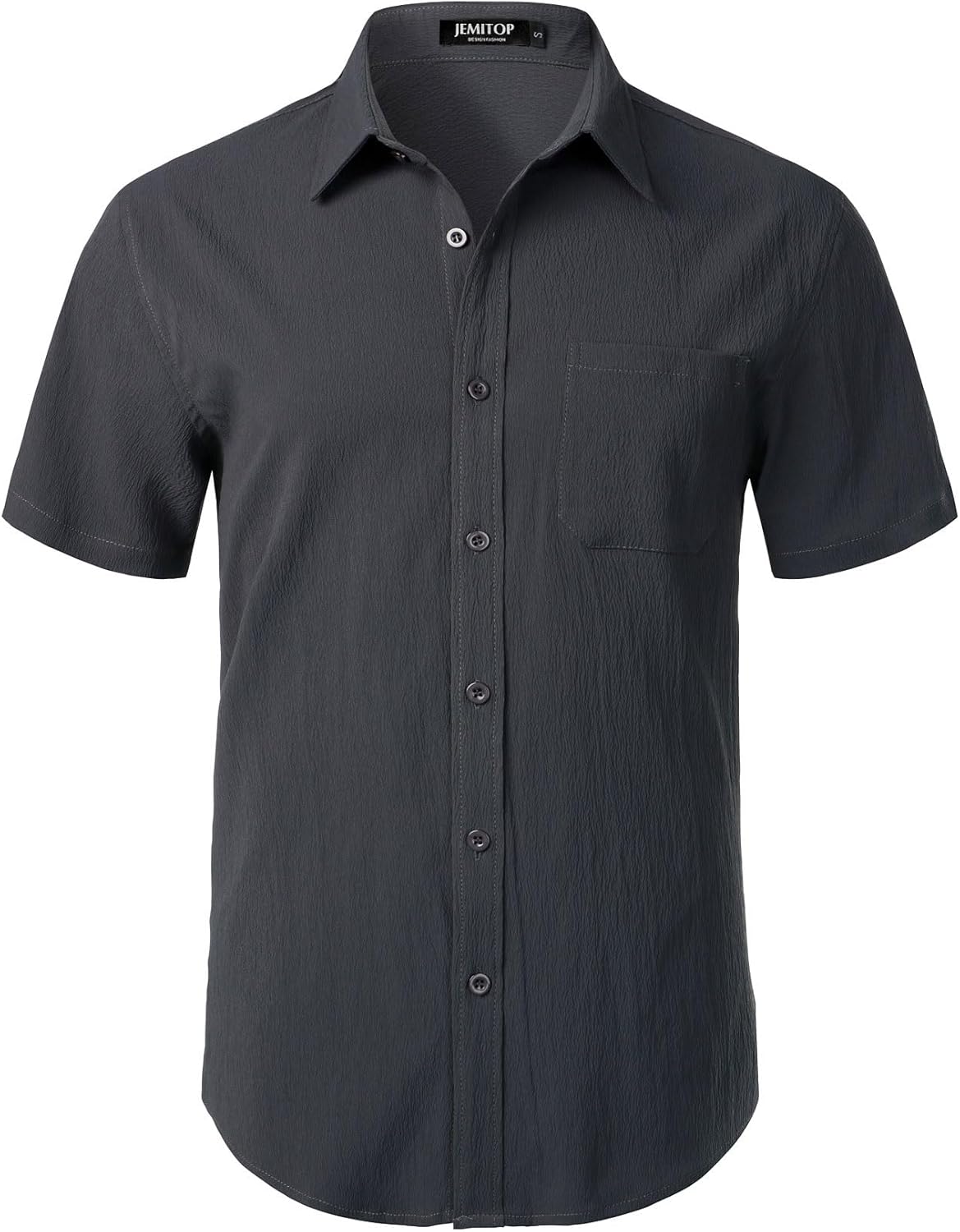Stitch Boss: Men's Stretch Wrinkle Free Short Sleeve Texture Shirt Summer Lightweight Button Down Shirts for Beach Vacation