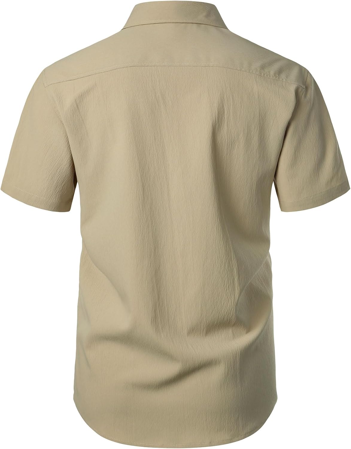 Stitch Boss: Men's Stretch Wrinkle Free Short Sleeve Texture Shirt Summer Lightweight Button Down Shirts for Beach Vacation
