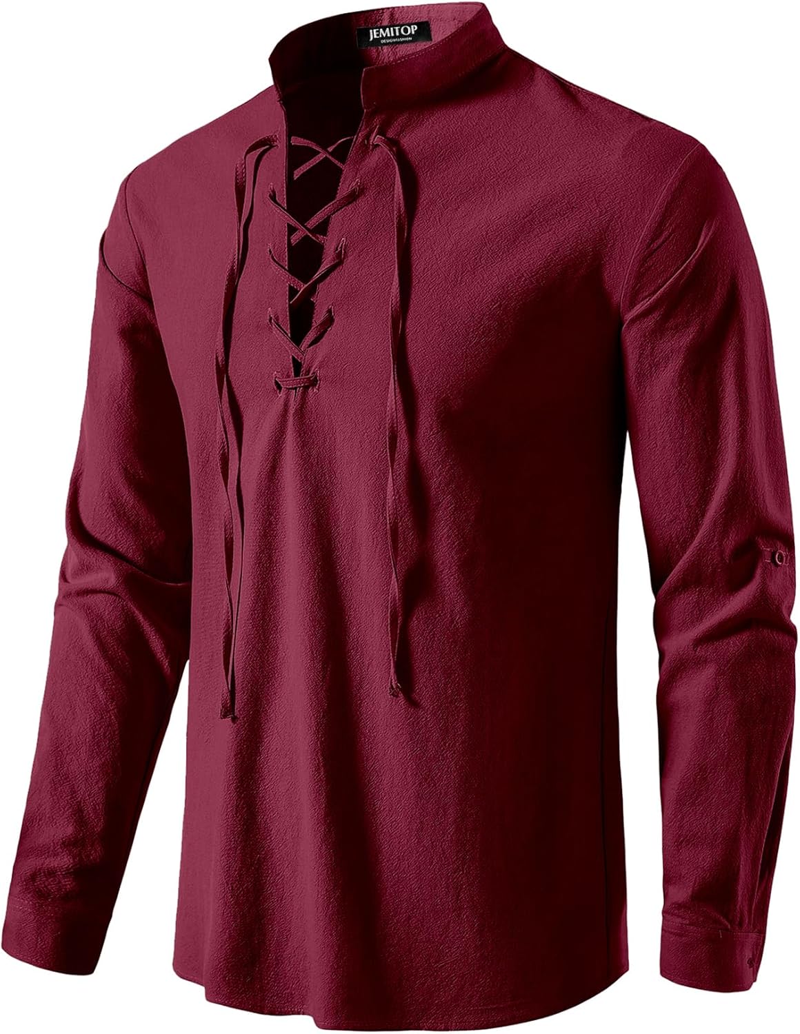 Stitch Boss: Men's Pure Cotton Retro Lace Up Shirts for Renaissance Pirate Viking Medieval