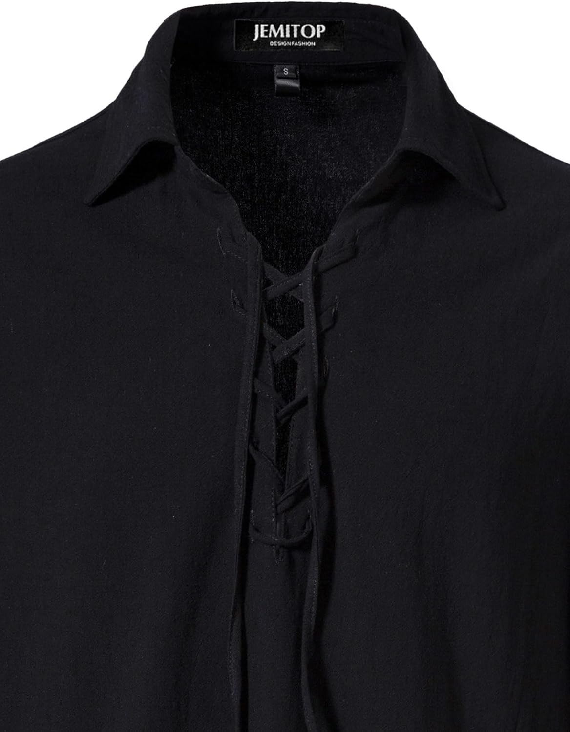 Stitch Boss: Men's Cotton Lace Up Retro Design Shirts for Renaissance Pirate Viking Medieval Costume Without Belt