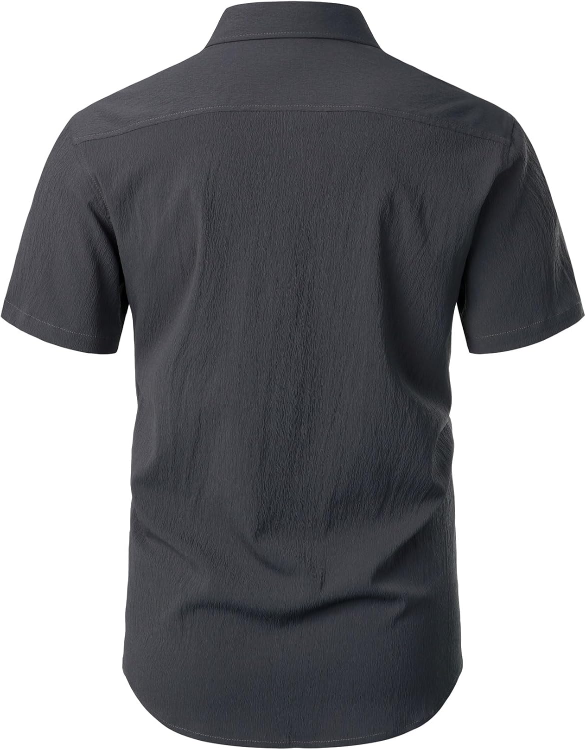 Stitch Boss: Men's Stretch Wrinkle Free Short Sleeve Texture Shirt Summer Lightweight Button Down Shirts for Beach Vacation