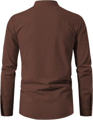 Stitch Boss: Men's Pure Cotton Retro Lace Up Shirts for Renaissance Pirate Viking Medieval
