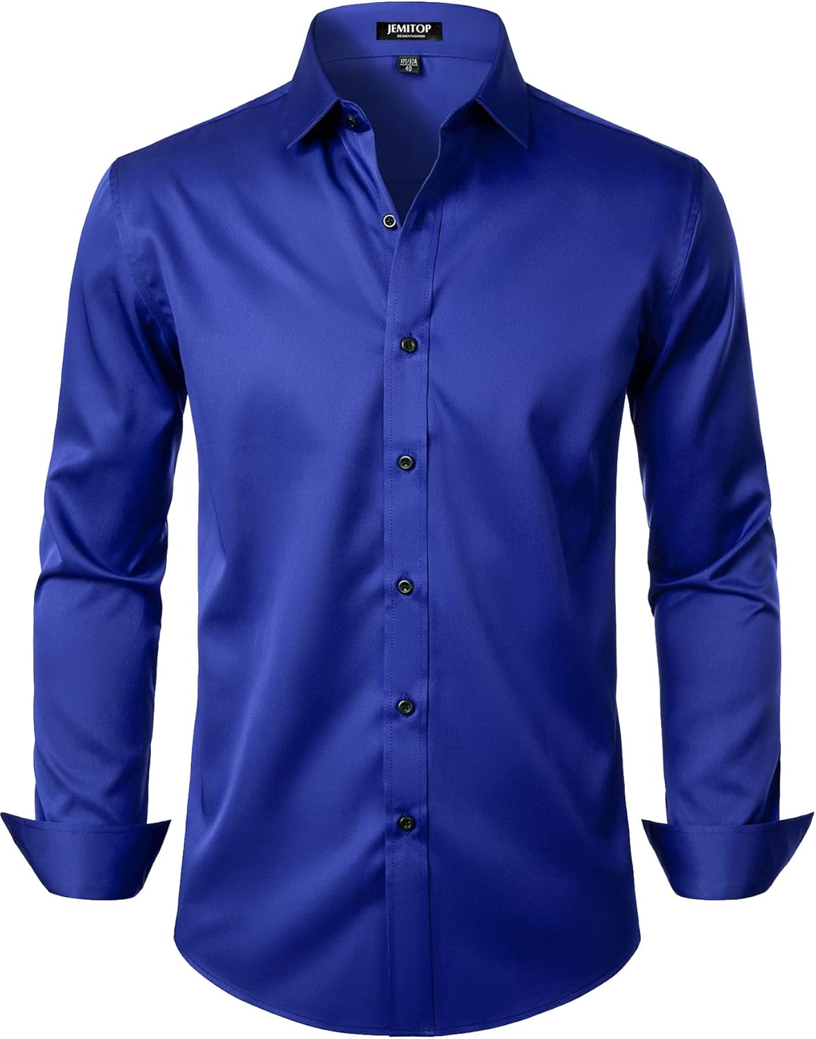 Stitch Boss: Men's Stretch Wrinkle Free Dress Shirts Formal Wedding Prom Long Sleeve Slim Fit Button Down Shirt