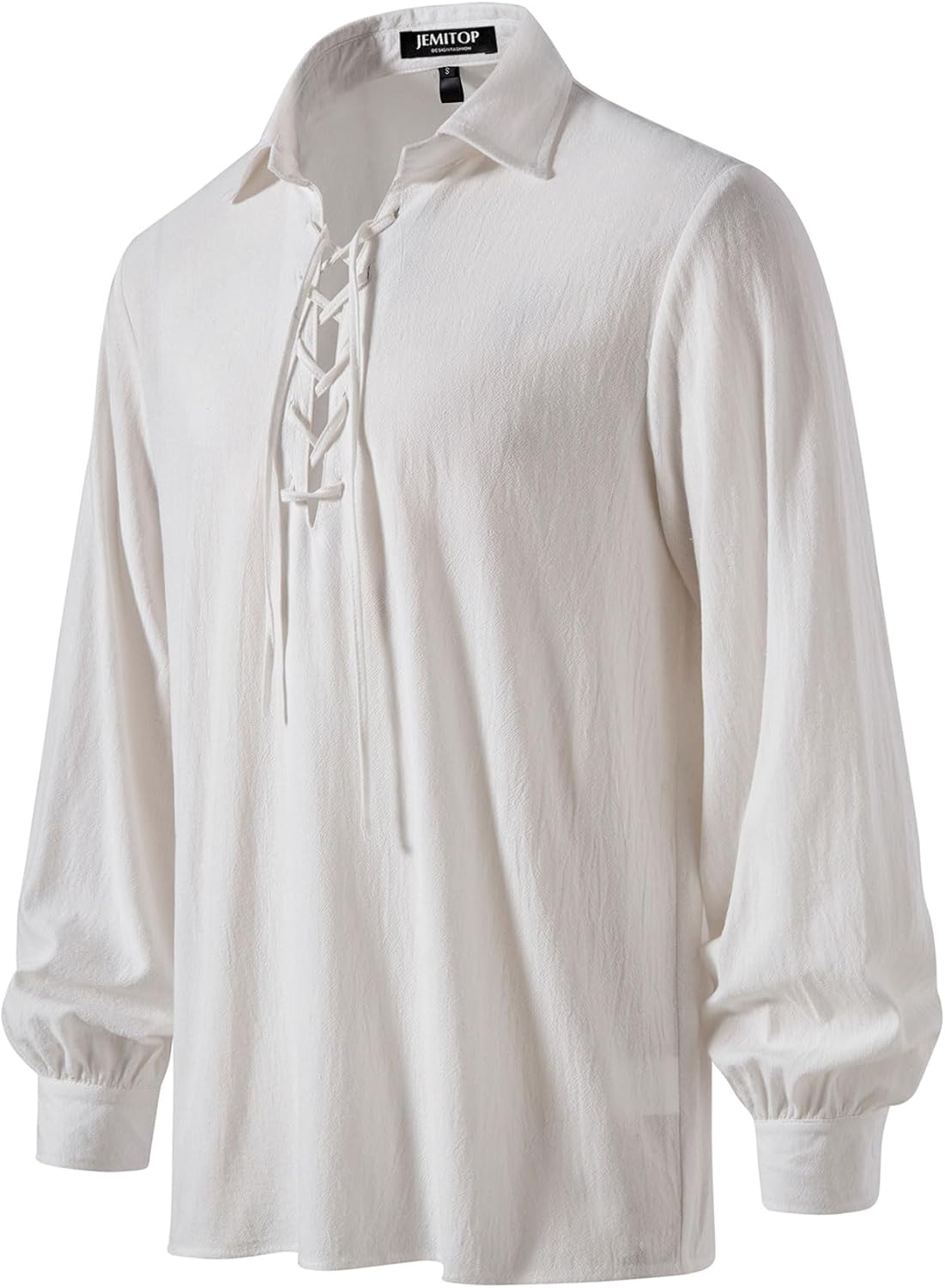 Stitch Boss: Men's Cotton Lace Up Retro Design Shirts for Renaissance Pirate Viking Medieval Costume Without Belt