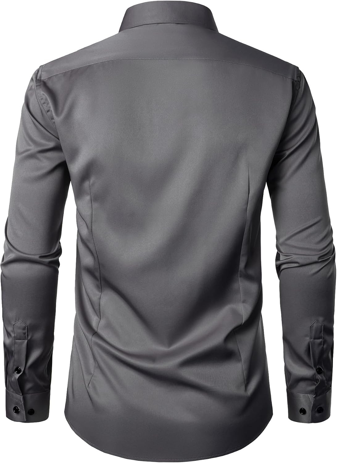 Stitch Boss: Men's Stretch Wrinkle Free Dress Shirts Formal Wedding Prom Long Sleeve Slim Fit Button Down Shirt