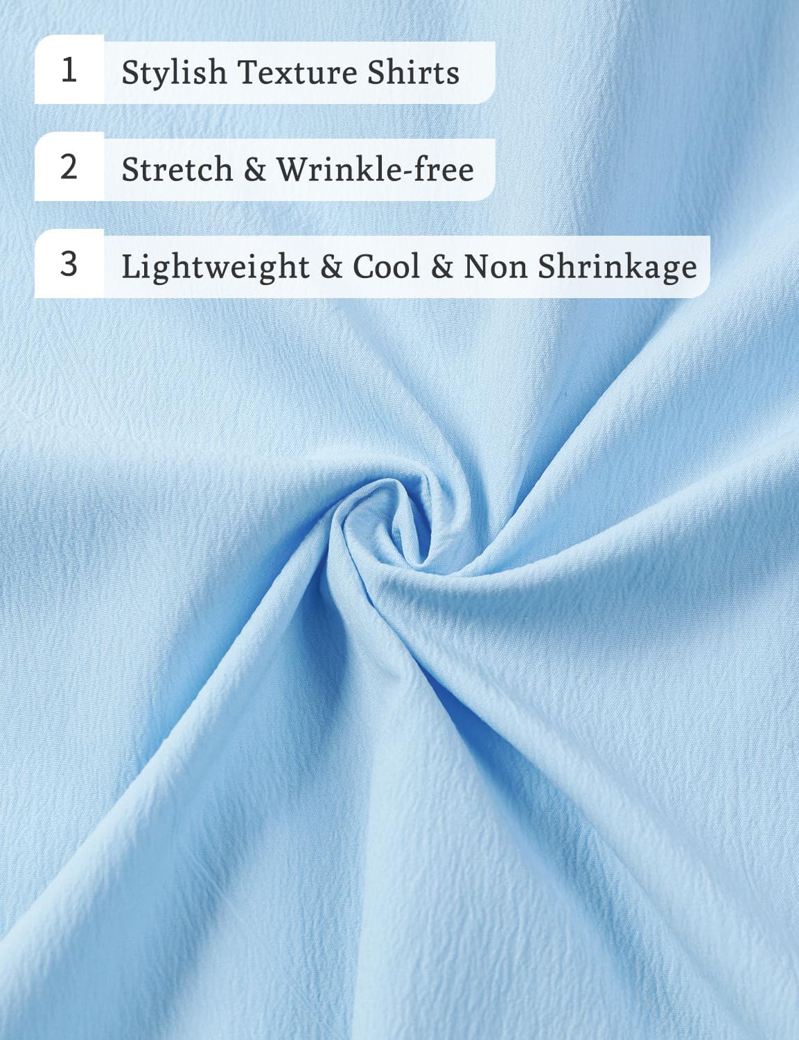 Stitch Boss: Men's Stretch Wrinkle Free Short Sleeve Texture Shirt Summer Lightweight Button Down Shirts for Beach Vacation