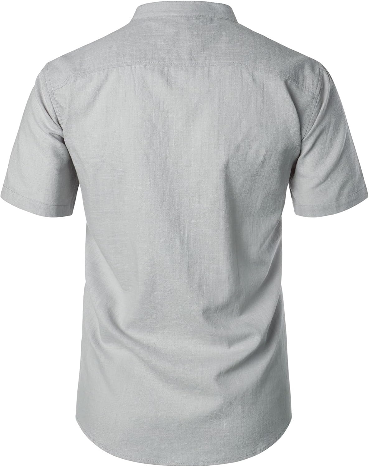 Stitch Boss: Men's Summer Lightweight Cotton Linen Shirts Casual Short Sleeve Breathable Banded Collar Henley for Beach Vacation
