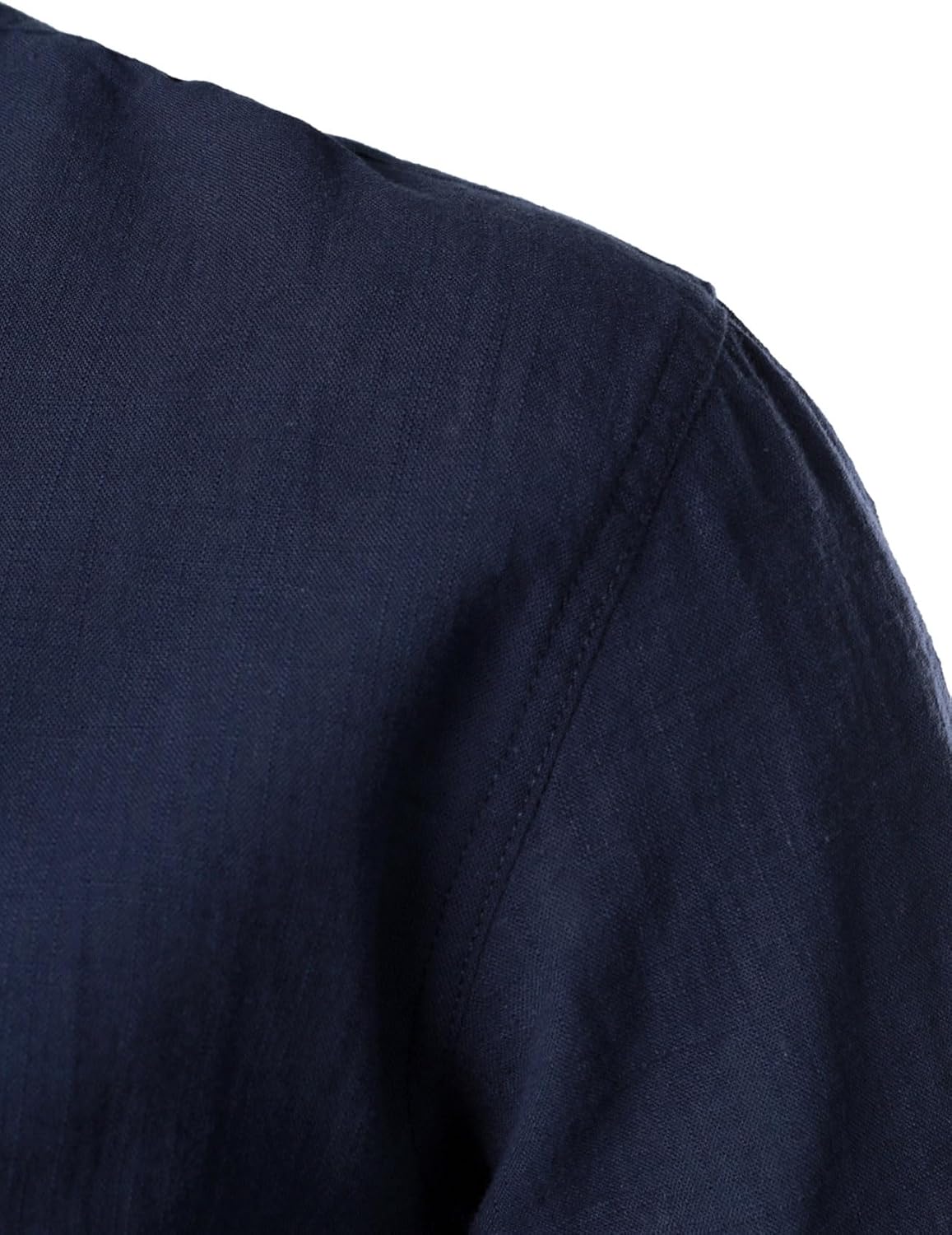 Stitch Boss: Men's Summer Lightweight Cotton Linen Shirts Casual Short Sleeve Breathable Banded Collar Henley for Beach Vacation