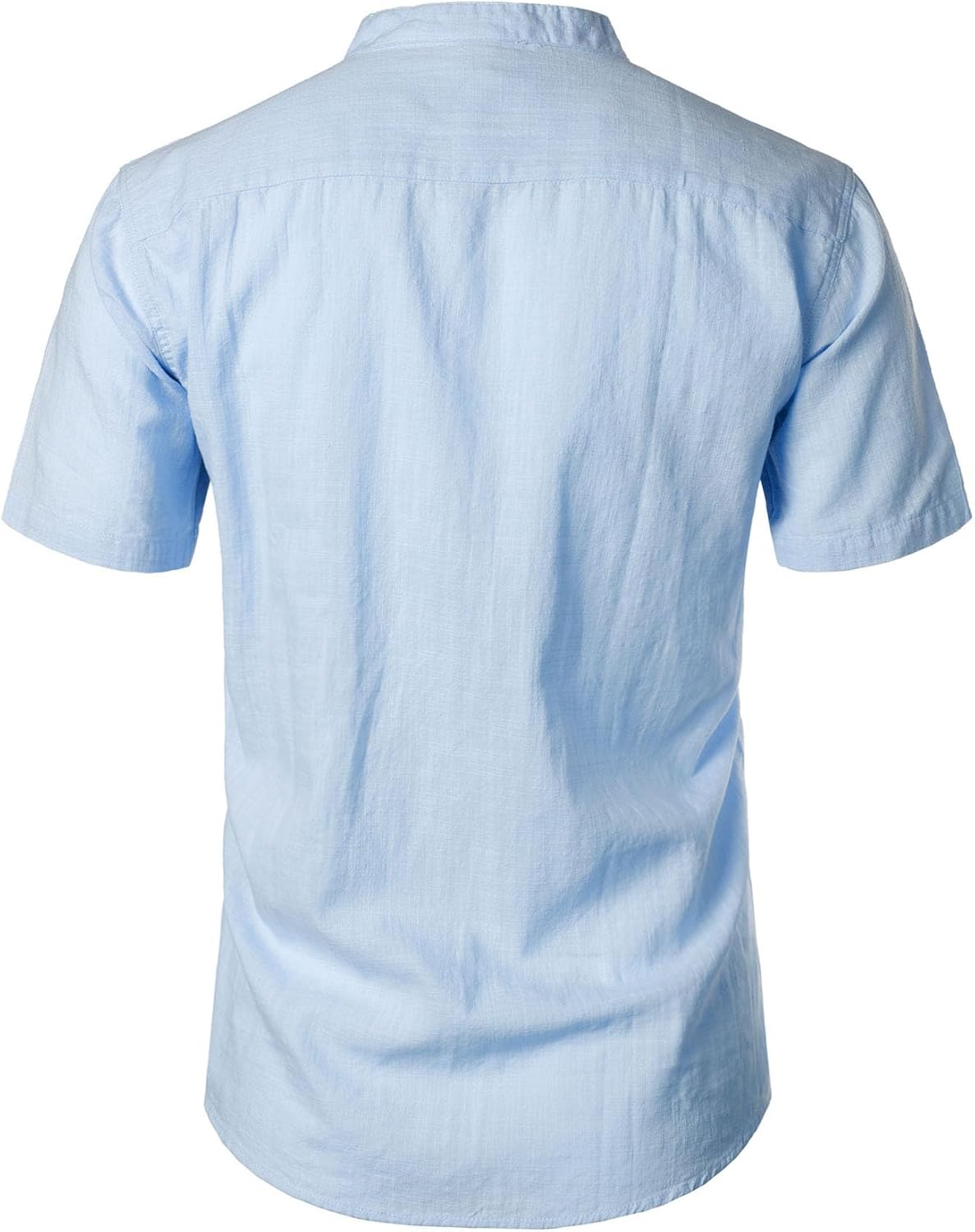 Stitch Boss: Men's Summer Lightweight Cotton Linen Shirts Casual Short Sleeve Breathable Banded Collar Henley for Beach Vacation