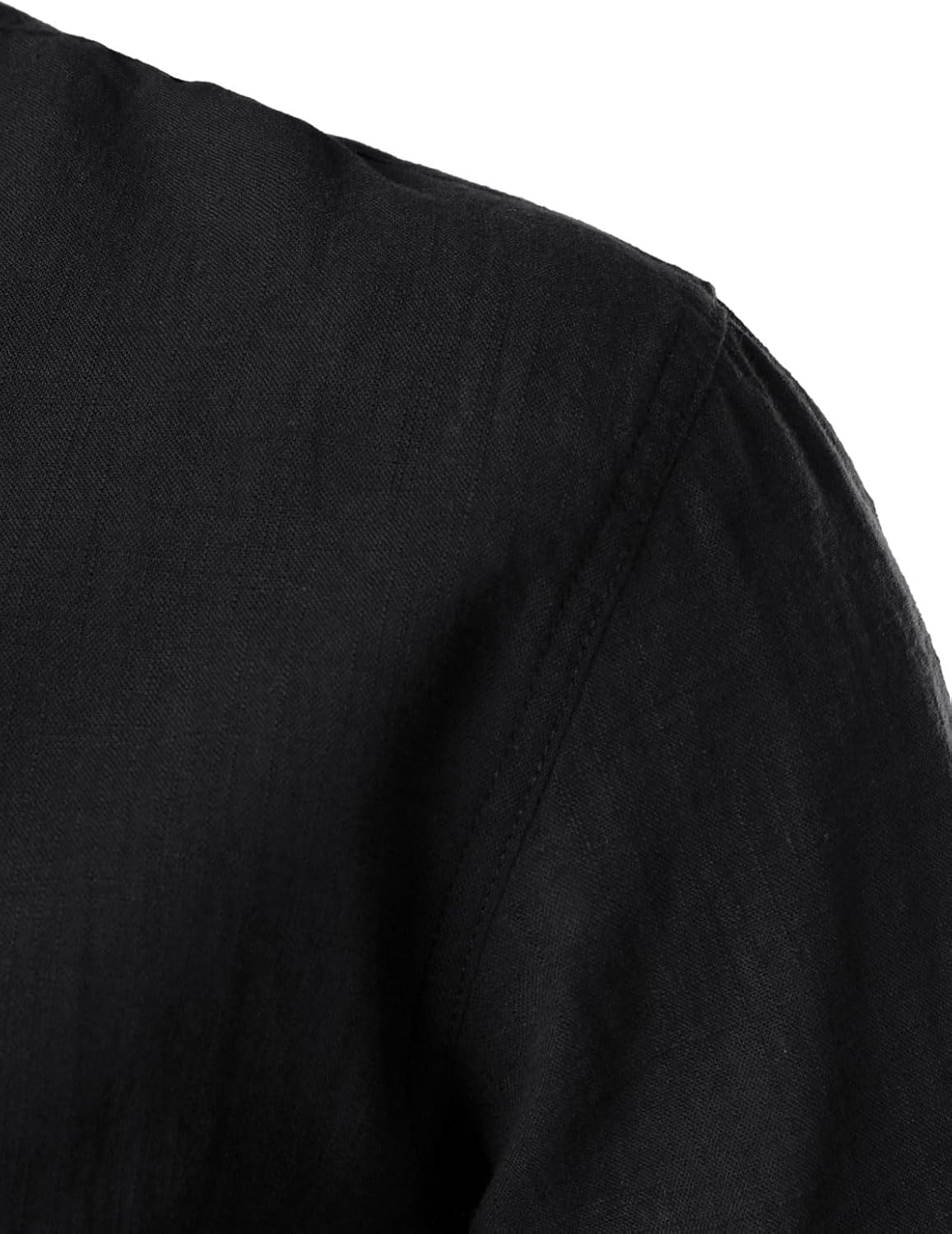 Stitch Boss: Men's Summer Lightweight Cotton Linen Shirts Casual Short Sleeve Breathable Banded Collar Henley for Beach Vacation