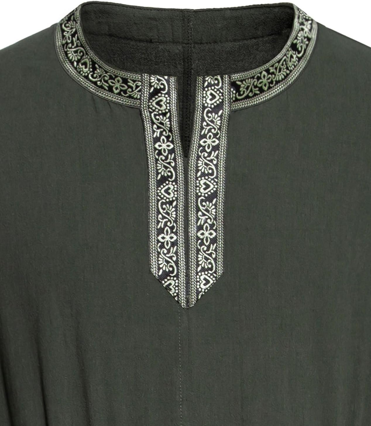 Stitch Boss: Men's Retro Style Cotton Short Sleeves Tunic Shirts for Viking Medieval Renaissance Costume Without Belt