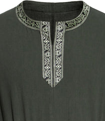 Stitch Boss: Men's Retro Style Cotton Short Sleeves Tunic Shirts for Viking Medieval Renaissance Costume Without Belt